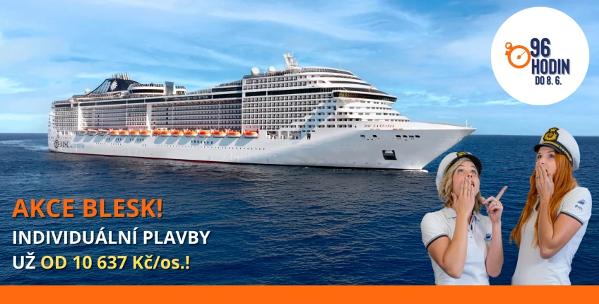 Blesková akce MSC Cruises: 96hodin proměny Vašich cestovatelských snů v realitu!