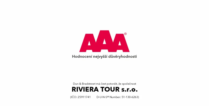 Riviera Tour získala prestižní ocenění AAA: Jsme v nejexkluzivnější skupině firem v ČR!