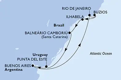 Cruise through Argentina and Brazil 2027