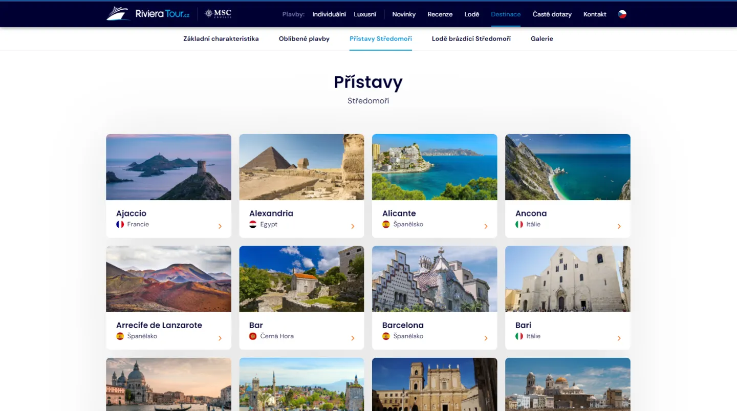 Riviera Tour spouští nový web individuálních plaveb