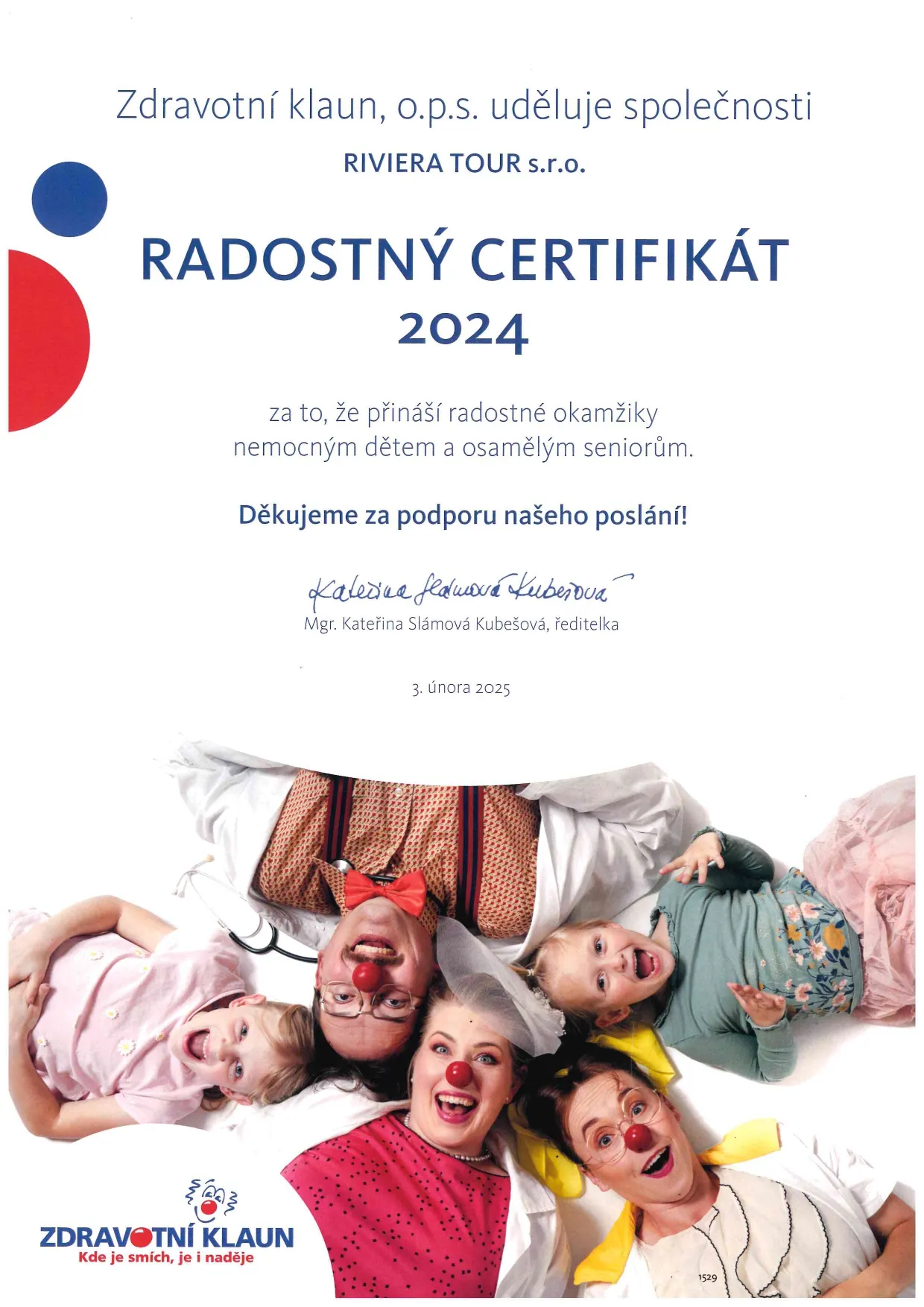 Biuro podróży Riviera Tour otrzymało Certyfikat Radosny 2024