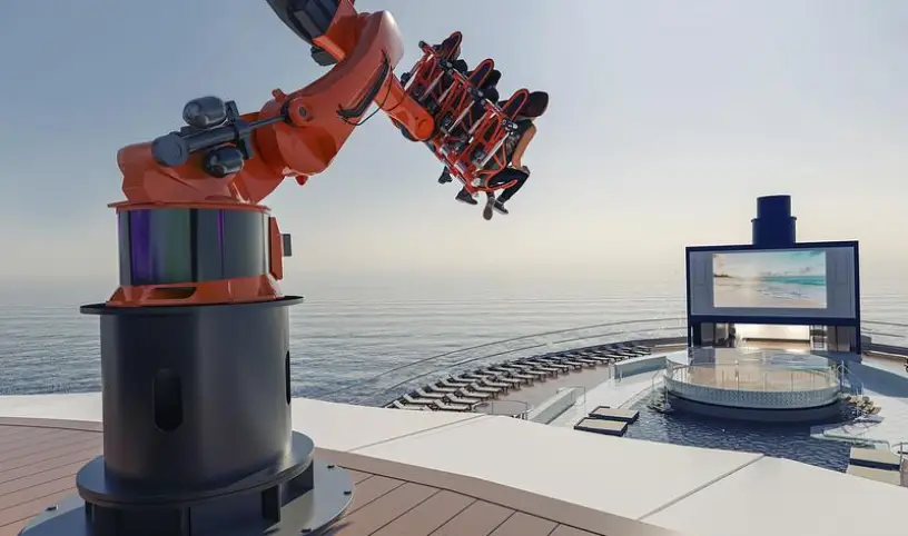 ROBOTICKÉ RAMENO VE VÝŠCE 53 METRŮ NAD MOŘEM. NOVÁ ÚROVEŇ ZÁBAVY NA MSC SEASCAPE